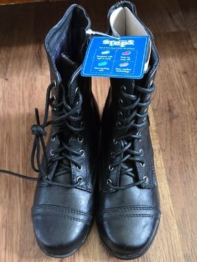 Sonoma Black Lace-Up Kids Combat Boots